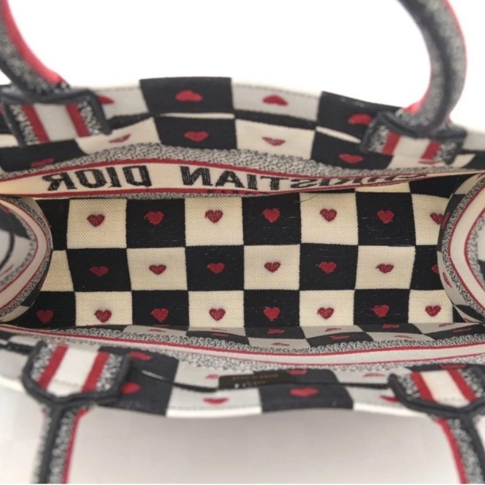 Rare 🖤❤️🤍Dior Book Tote medium Black &White Checkered - Picture 3 of 9